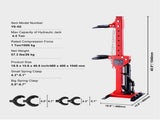 Strut Spring Compressor, 4.5 Ton/9920 LBS Hydraulic Jack Capacity, 1 Ton Rated Compression Force, V952-ZXJZDHCZQJTYYH9F2V0
