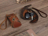 2pcs Retro Genuine Leather Key Pouch - 12.5cm x 5cm - Dual Zipper, Wrist Strap, Belt Loop, V888-ELOSUNG56072-1