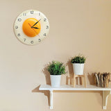 Fried Egg Round Wall Clock, Silent Non Ticking Oil Painting Home Office School Decorative Clock Art V1369-AZ3-W-06097