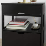 Black Bedside Table with 2 Drawers V178-58571