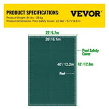 Pool Safety Fits 20x40ft Rectangle Inground Safety Pool Green Mesh Solid Pool Safety V952-YYCM20X40YCYCG001V0