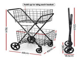 Emajin Foldable Shopping Trolley Cart ST-100L-2T-BK