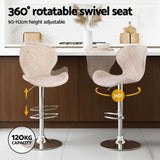 Artiss 4x Bar Stools Kitchen Swivel Gas Lift Counter Chair Wing PE Rattan Beige BA-K-1004-BGX4