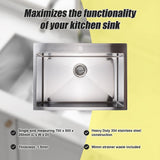 700x500mm Handmade 1.5mm 16 Gauge Stainless Steel Kitchen Laundry Sink with Waste V63-846471
