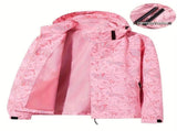 Plus Size Women'S Jacket Spring Autumn Outdoor Coat Detachable Hood Jacket - Red - Size L V1106-M-APP-11757-RED-LAULEU50