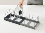 Adjustable Pot Rack - Storage Rack for 7 Pots and Pans - Kitchen Cabinet Organizer Standing V1188-NK-BOL-434