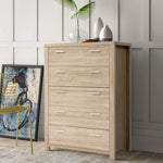 Artiss 5 Chest of Drawers - MAXI Pine FURNI-N-MAXI-CDR02-WD-AB