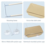 2 Set of Dark Grey Cat Window Tanning Hammock - 4 Strong Suction Cups & Durable Oxford Removable V888-ELOSUNG55191-7