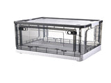 Storage Box Side Doors Clear Large Capacity Container with Wheel for Home Office Tea White 3 Door V1294-YM0716-3117220173812