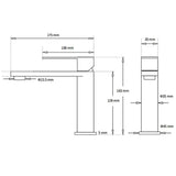 WELS Matt Black Square Short Basin Mixer Vanity Sink Faucet Laundry Spout Tap V1233-KRS101MBL