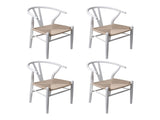Levede 4x Dining Chairs Wooden Hans White CH1041-2-WHX2