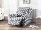 Recliner Anti Scratch Lazy Recliner Chair Protective Stretching Printed Reclining Chair V1107-102-26792-GRY-THREE-SEATER