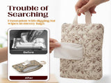 2 PCS Floral Quilted Baby Wipe Holder Pouch with Strap, Reable Portable Wipes Case for Stroller & V1258-DP02-F-421
