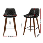 Artiss 4x Bar Stools PU Seat Wooden BA-TW-8206-BKX4