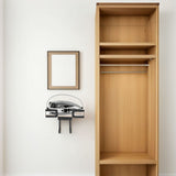 Ironing Board Hanger Wall Mount Black Metal with Removable Hook for Home Storage V1369-AZ3-W-18797