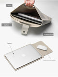 Pink Elegant PU Leather Laptop Handbag & Sleeve - Protective and Stylish Laptop Case with Adjustable V888-ELOSUNG21208