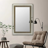 Wall Mirror MDF Silver Mirror Matching Fabric Rectangular Shape MRR-03 V43-MRR-03