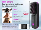 Black Silver Wireless Hair Straightening Comb Fast Heating Hair Comb Women'S Hair Styling V1102-108-SIL-32035