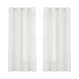 white Linen Textured Curtains 62 Inch Long 2 Panels for Living Room Grommet Top Light Filtering V1369-AZ3-W-20451