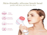 Blue Waterproof Facial Cleansing Spin Brush Set - Rechargeable with 3 Heads & Charging Stand V888-ELOSUNG26213