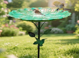 Bird Baths for Outdoors, Garden Bird Bath & Bird Feeders Freestanding Flower Shaped Bird Feeders V1192-AZ-W-33770