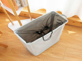Foldable Laundry Basket Oxford Cloth Easy Install Storage Basket with Mesh Pulleys White V1294-YM0717-3112220061011