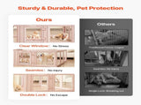 Dog Whelping Box, 1.54x1.5x0.6 m, Transparent Plastic Dog Whelping Pen for Large Sized Dogs, V952-GYZXZJZJSLDCK3NII001V0
