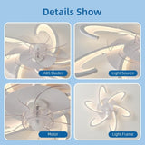 Low Ceiling Light Fan, Low Profile, 6 Wind Speed, 3 Colors V178-38331