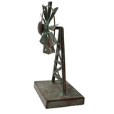 Decorative Galvanised Windmill Ornament on Base 26cm V637-03801WND