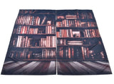 Living Room Curtains 3D Bookcase Printed Shading Curtains Bedroom Drapes V1294-YM0901-JY35922-02