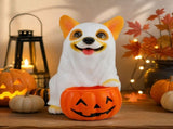 Clearance! Halloween Ghost Dog Candy Bowl, Spooky Resin Ghost Dog Figurine, Orangide Candy Bowl V1369-AZ3-W-21693