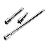 Wrench Extender Tool Rod Universal Wrench Sleeve Silver Chromium Vanadium Alloy Steel 3Pcs V1369-AZ3-W-17326