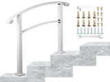 3-Step Handrails for Outdoor Steps Fits 1 or 3 Steps Matte White Stair Rail Wrought Iron Handrail V952-LTFS3BBSLG0000001V0