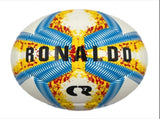 A yellow, blue and red football with color matching size5, PU fitting material, Christmas Boxing Day V1102-HYZQ00C09