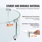 Fire Pit Wind Guard, 740 x 214mm Round Glass Flame Shield, 6mm Thick Fire Table Accessory, Clear V952-HKFFZGHBLYX8YM3ZUV0
