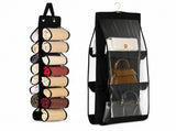 Black Home Organisation Set - 6 Pocket Handbag Hanging Organiser and 16 Slot Yoga Clothes Storage V888-ELOSUNG56129-4