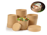 QZS 20 Pack Paper Soup Bowls,12oz Disposable Paper Soup Bowls with Lids for Ice Cream,Durable V1189-WXFWAL-20260319-00332