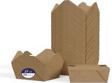 50 Pack 27 oz Take Out Food Containers, Kraft Brown Take Out Boxes Leak Grease Resistant and V1258-DP02-WO-257