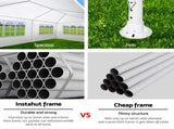Instahut Gazebo 3x9m Marquee Wedding Party Tent Outdoor Camping Side Wall Canopy 5 Panel White GAZEBO-WED-C-FG-3X9-5W-WH