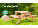 Keezi Kids Outdoor Table and Chairs Picnic Bench Set Children Wooden ODF-KID-PICNIC-NW