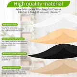 Vacuum Cleaner Bags, 20 Pack Upright Vacuum Cleaner Bags, Paper Filter Bags, For Karcher 6.959-130.0 V1188-MS-227-2795