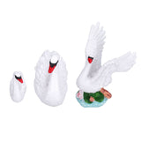 3pcs Resin Swan Ornaments Simulation Decorative Swan Figurine for Miniature Garden Home V1294-YM0715-3111210390811