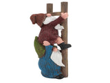 Garden Gnome Statue Resin Ladder Climbing Funny Gnome Garden Statue for Lawn Porch V1294-YM0901-3111240259711