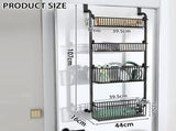 CARLA HOME 4-Tier Over the Door Organizer Heavy-Duty Metal Pantry Rack with Hanging Baskets for Home V178-36339