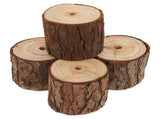 4-Pack Artificial Tree Stump Planter Pots with Realistic Bark Texture, Rustic Wood Flower Pots for V1369-AZ3-W-21951