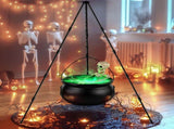 Halloween Outdoor Decorations Witch Cauldron Tripod Stand Fog Machine With - Black - Size 130cm V1107-129-27299-BLK-130CM