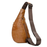 Brown Men's Leather Sling Backpack - Casual Crossbody Chest Bag V888-ELOSUNG38135