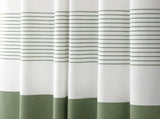 Sage Green Shower Curtain Cotton Boho Striped Shower Curtains for Bathroom with Tassel 72 X 72 V1258-DP02-C-1351