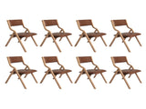 Levede 8x Dining Chairs Foldable PU Tan CH1099-2-TANX4