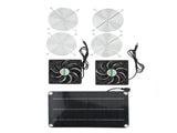 Solar Fan Portable Safe Environment Friendly Dual Exhaust Fan with Solar Panel for Pet House DC 12V V1294-YM0716-3114220060011